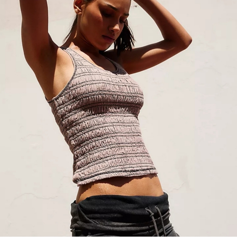 FP Movement by Free People Pink Ribbed Tank Top